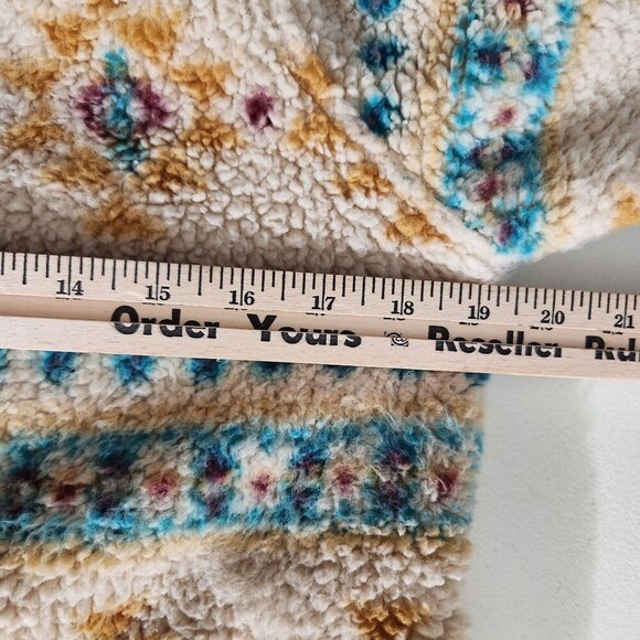 Sonoma Womens Medium Faux Fur Quarter-Zip Pullover Sweater Aztec - Picture 5 of 14